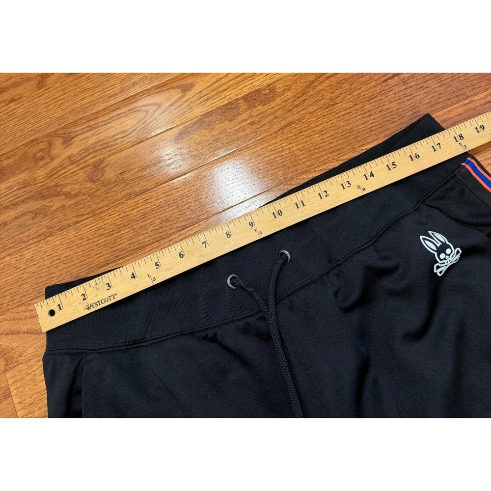 Psycho Bunny Sweatpants Jogger Mens Size 1 XLT Black Side Striped Track Lounge